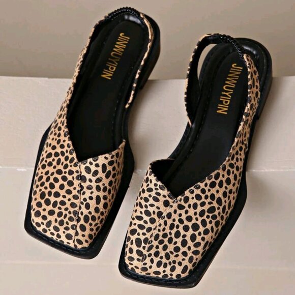 women's Square Faux Leather rubber sole Footwear Elegant design Shoes - Picture 1 of 1